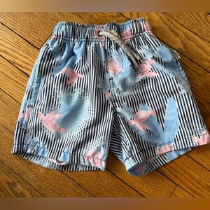 Vintage Summer Striped Swim Trunks - Size 4
